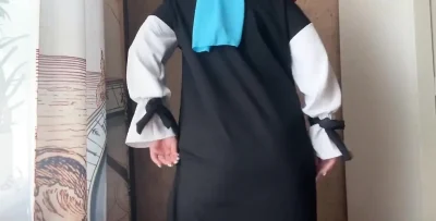 Girl in Hijab Gets Horny While Doing Stretching