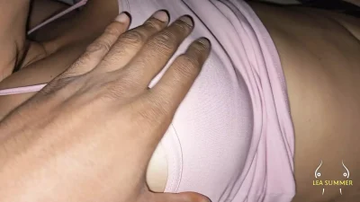 My perverted stepbrother turns me on and wakes me up by touching my juicy pussy while he masturbates