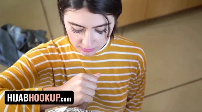 Hijab Hookup – Conservative Middle Eastern Babe Angeline Red Shows Her Wild Side To Her Perv Stepdad